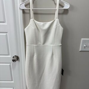 Elegant White Body Con Dress